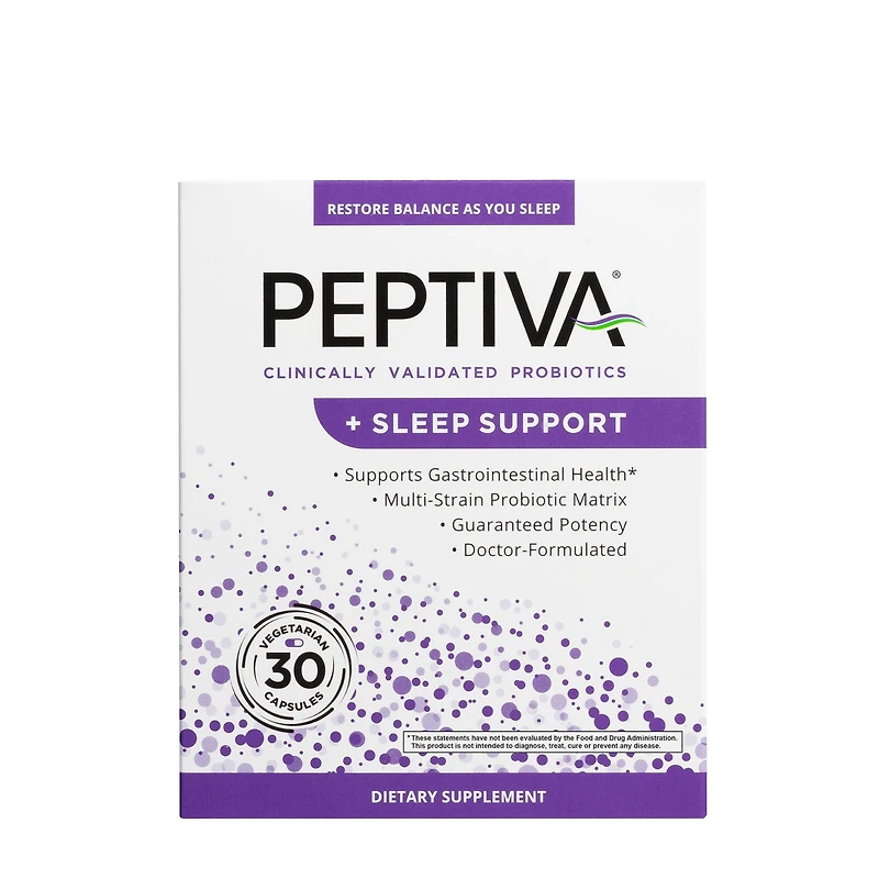 Peptiva Clinically Validated Probiotics + Sleep Support - 30 Capsules (30 Servings)