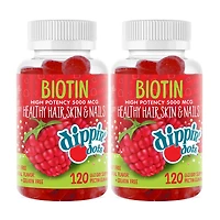 Biotin 5000mcg Gummies - Raspberry Dippin' Dots® - Twin Pack (60 Servings Each)