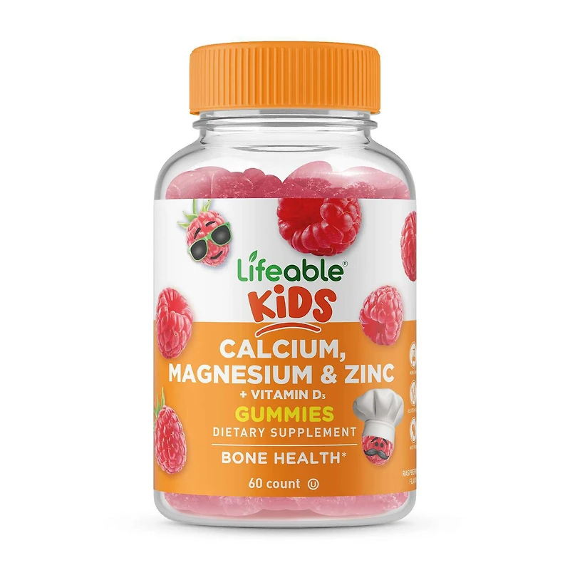 Kids Calcium Magnesium and Zinc - 60 Gummies (30 Servings)
