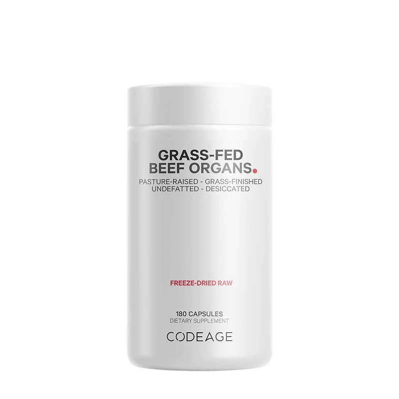 Codeage Grass-Fed Beef Organs - 180 Capsules (30 Servings)