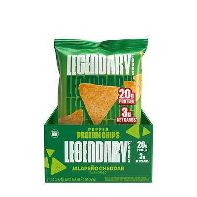 Legendary Foods Popped Protein Chips - Jalapeno Cheddar (7 Bags)