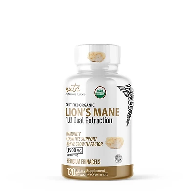 Nature's Fusions Lion's Mane 1900Mg Healthy - 120 Organic Capsules (40 Servings)