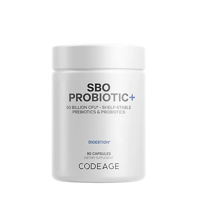 Codeage Sbo Probiotic+ 50 Billion Cfu & Prebiotics - Vegan Digestion Supplement 90 Capsules (45 Servings)