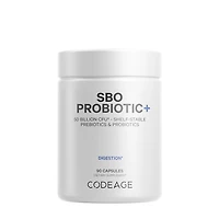 Codeage Sbo Probiotic+ 50 Billion Cfu & Prebiotics - Vegan Digestion Supplement 90 Capsules (45 Servings)