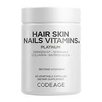 Hair Skin Nails Vitamins - Platinum - 60 Vegetable Capsules (30 Servings)