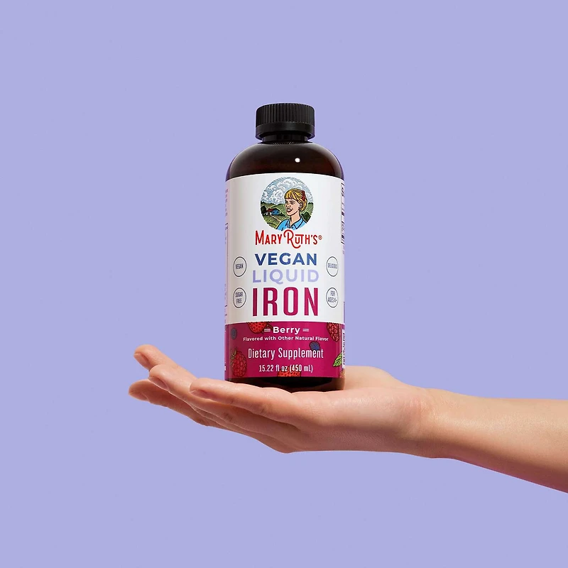 Vegan Liquid Iron - Berry - 15 fl oz (30-90 Servings)