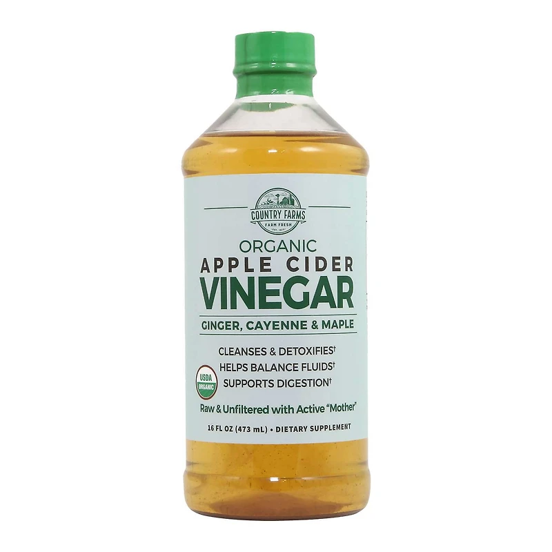 Organic Apple Cider Vinegar - Ginger, Cayenne & Maple - 16 fl oz. (32 Servings)