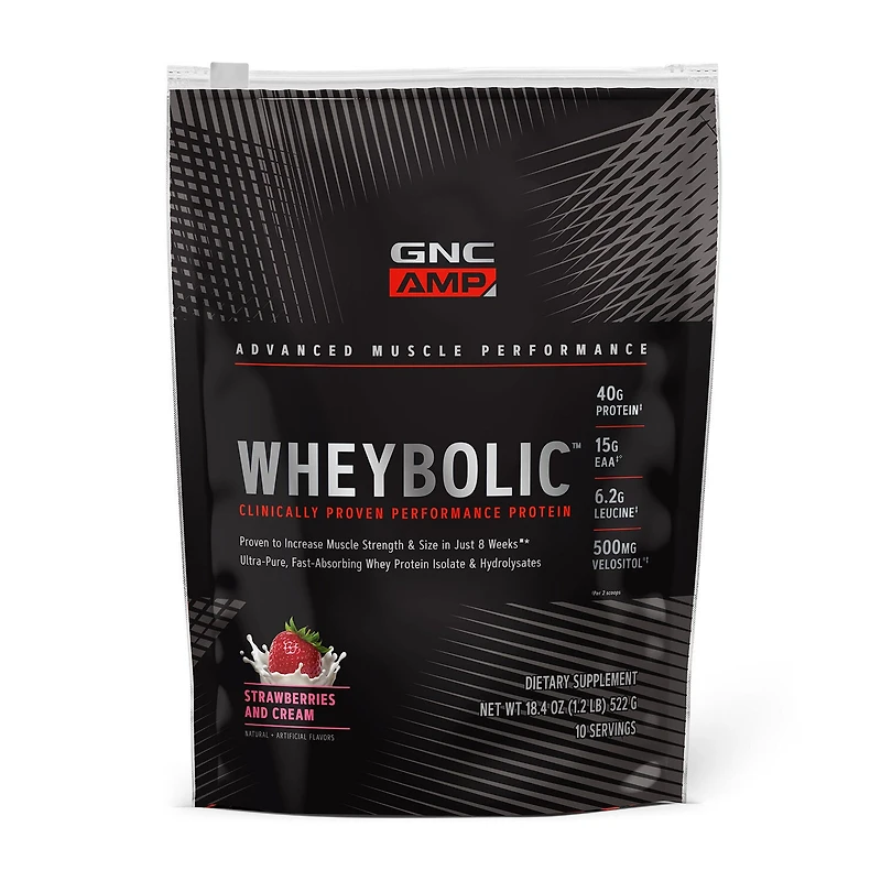 GNC AMP Whey Proteinbolic Healthy - Strawberries and Cream (10 Servings)