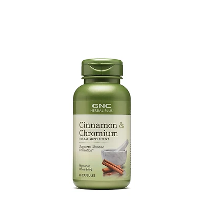 GNC Herbal Plus Cinnamon & Chromium - 60 Capsules (30 Servings)