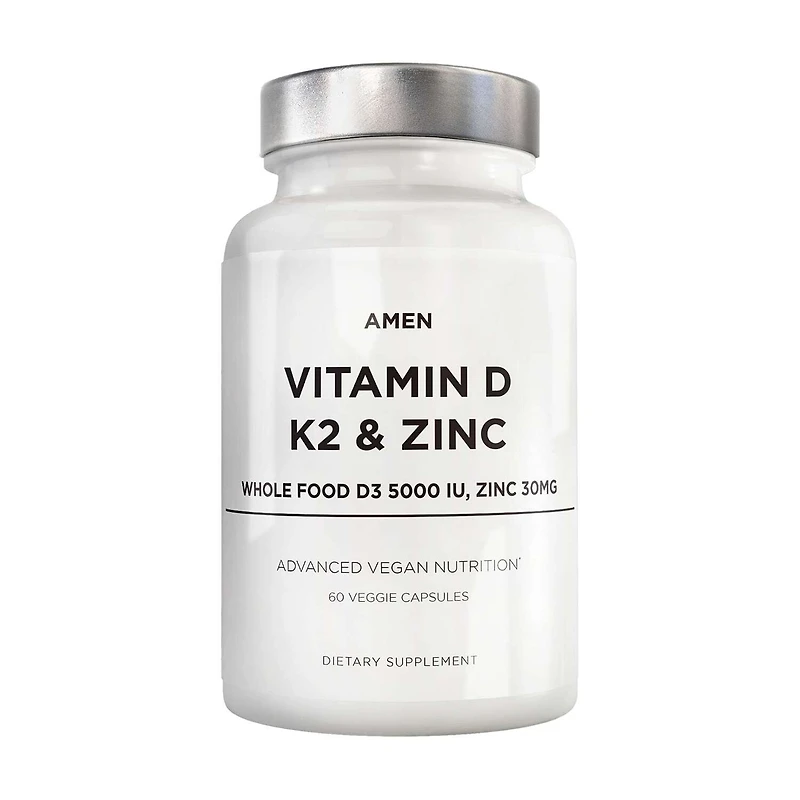 Amen Vitamin D - K2 & Zinc - Vitamin D3 - 60 Capsules (60 Servings)