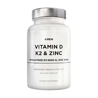 Amen Vitamin D - K2 & Zinc - Vitamin D3 - 60 Capsules (60 Servings)