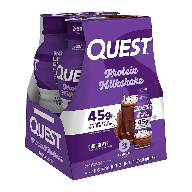Protein Milkshake RTD - Chocolate 14 fl oz (4 Bottles)