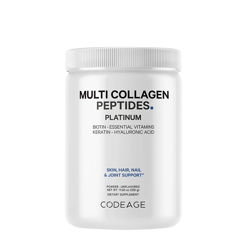 Codeage Multi Collagen Peptides Powder Hydrolyzed + Biotin & Keratin Vitamin C B - 11.50 Oz. (30 Servings)