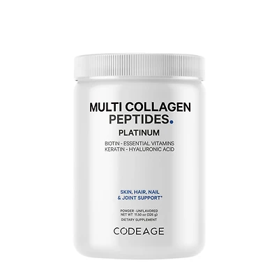 Codeage Multi Collagen Peptides Powder Hydrolyzed + Biotin & Keratin Vitamin C B - 11.50 Oz. (30 Servings)