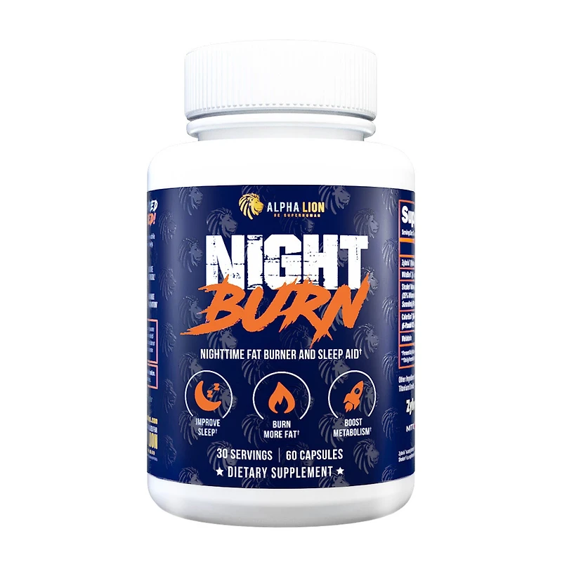 Alpha Lion Night Burn Fat Burner and Sleep Aid (60 Capsules)