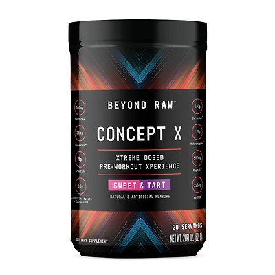 Beyond Raw Concept X Pre-Workout - Sweet & Tart (20 Servings)