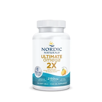 Nordic Naturals Ultimate Omega 2X Healthy - Lemon 60 Softgels (30 Servings)