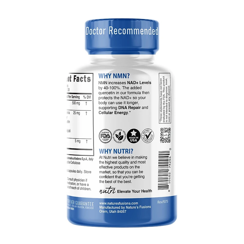 NMN+ 500mg Extra Strength - 60 Capsules (30 Servings)