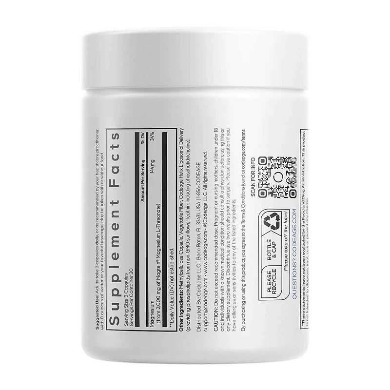 Liposomal Magnesium L-Threonate - 90 Capsules (30 Servings)
