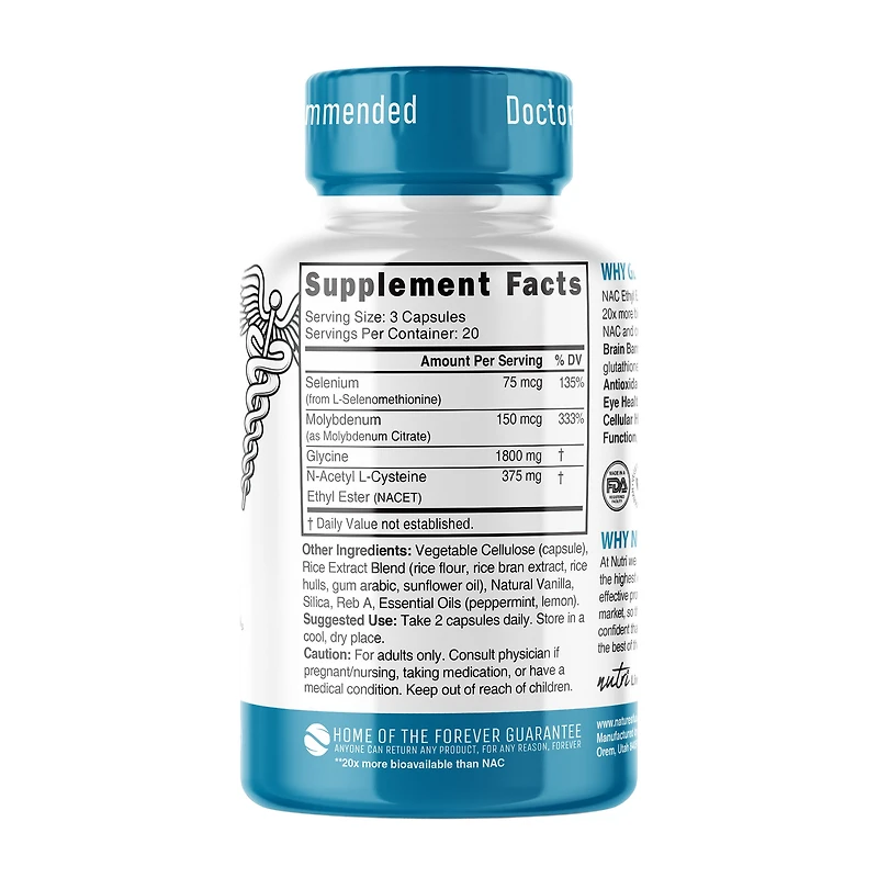 GlyNAC-ET 1800/375mg Extra Strength - 60 Capsules (20 Servings)
