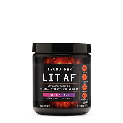 Beyond Raw Lit Af Pre-Workout Gluten-Free - Sweet & Tart (12 Servings)