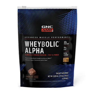 GNC AMP Whey Proteinbolic Alpha with Myotor Healthy - Chocolate Fudge (9 Servings)