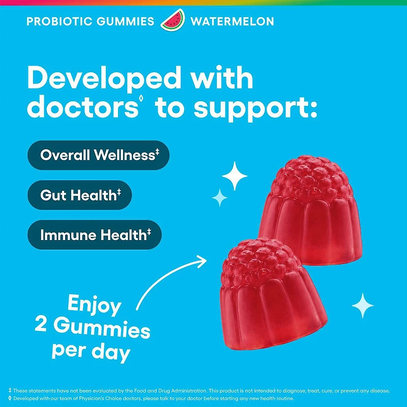 Probiotic Gummies - Watermelon - 60 Gummies (30 Servings)