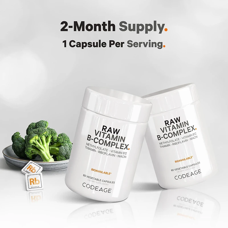 Raw Vitamin B-Complex - 60 Vegetable Capsules (60 Servings)