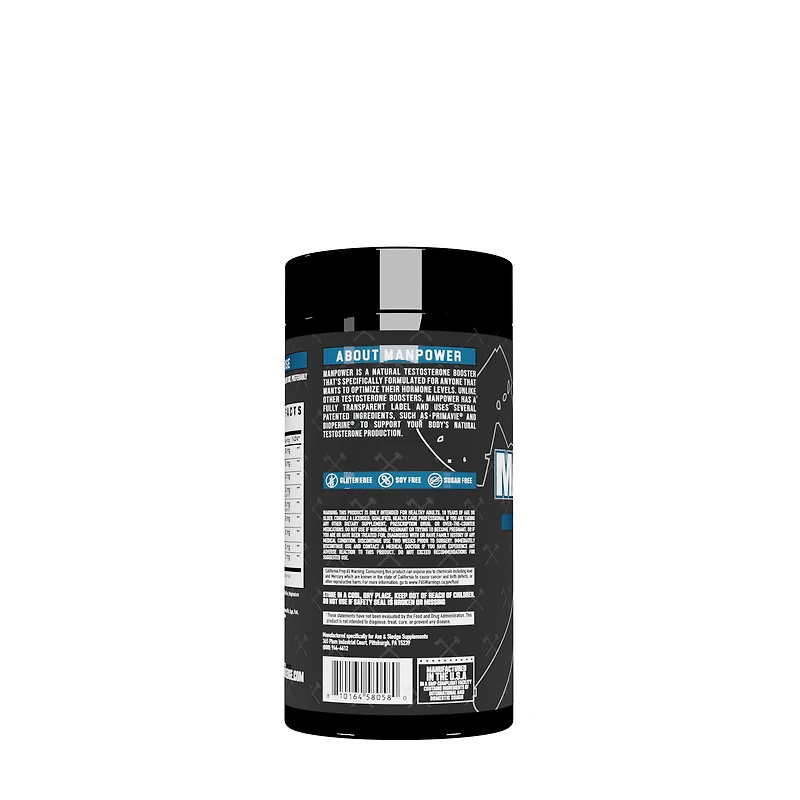 Manpower Natural Testosterone Booster - 90 Capsules (30 Servings)
