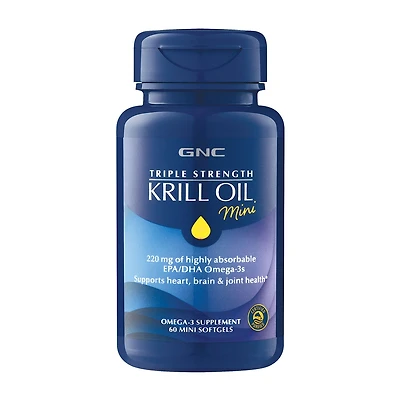 GNC Triple Strength Krill Oil Mini - 60 Softgels (30 Servings)