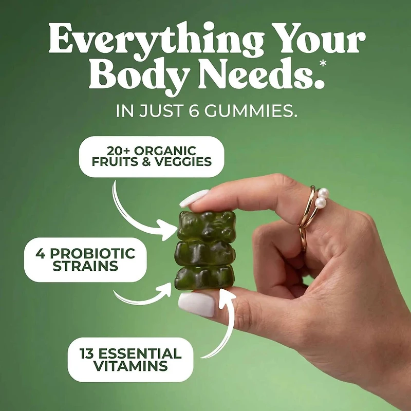 Superfood Greens Gummies - Green Apple (12 Pouches)
