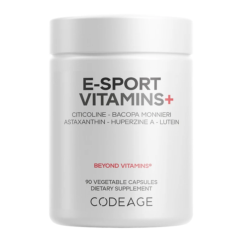 Codeage E-Sport Vitamins+ Gluten-Free - 90 Vegetable Capsules (30 Servings)