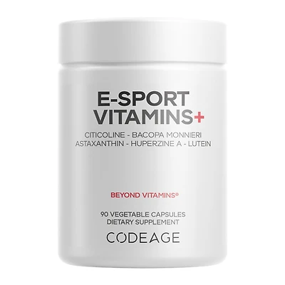 Codeage E-Sport Vitamins+ Gluten-Free - 90 Vegetable Capsules (30 Servings)