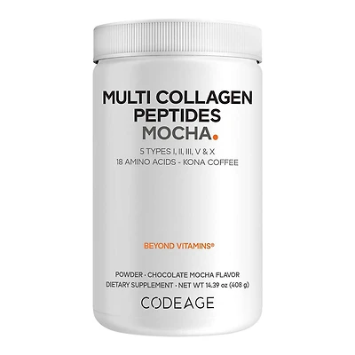 Hydrolyzed Multi Collagen Peptides Powder - 5 Types with Kona Coffee - 14.39 oz. (30 Servings)