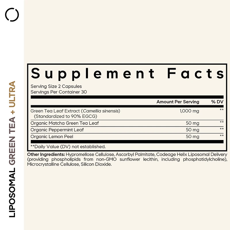 Liposomal Green Tea+ ULTRA Trim & Glow - 60 Vegetable Capsules (30 Servings)