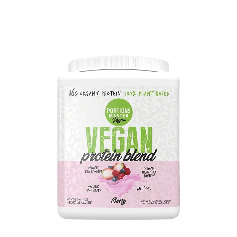 Portions Master Vegan Protein Blend - Berry (15 Servings)