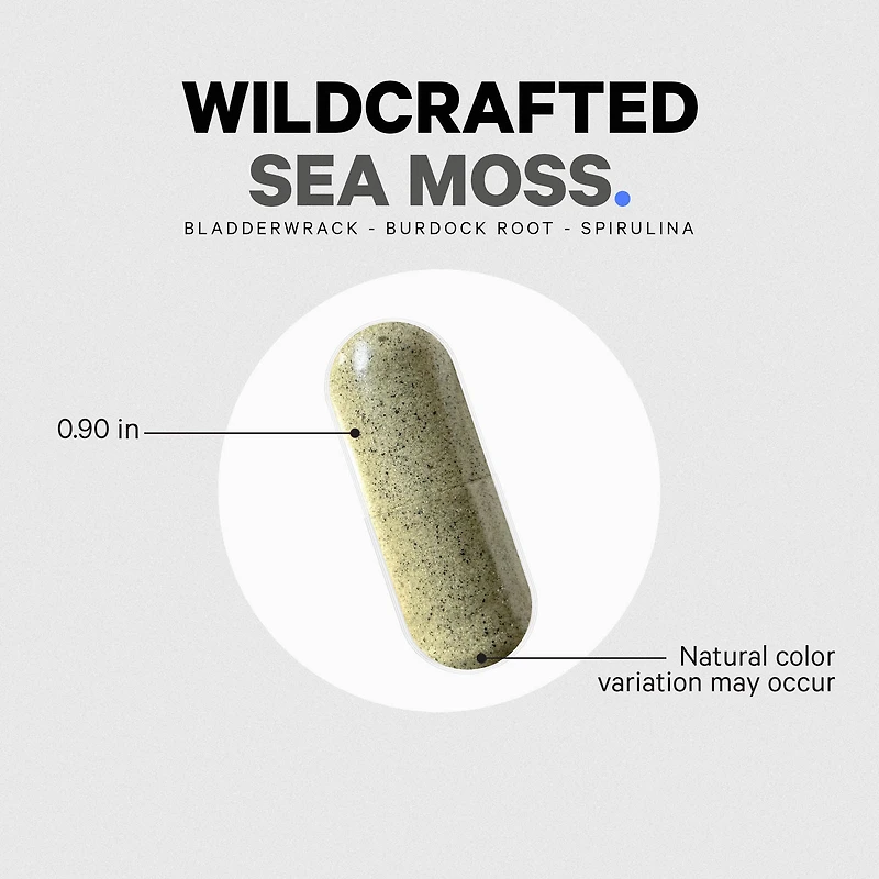 Wildcrafted Sea Moss - 120 Capsules (60 Servings)