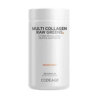 Hydrolyzed Multi Collagen Peptides Raw Greens with 21 Fruits & Veggies - 180 Capsules (30 Servings)