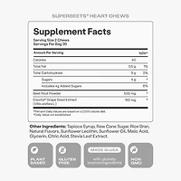 SuperBeets® Heart Chews - Pomegranate Berry - 60 Chews (30 Servings)