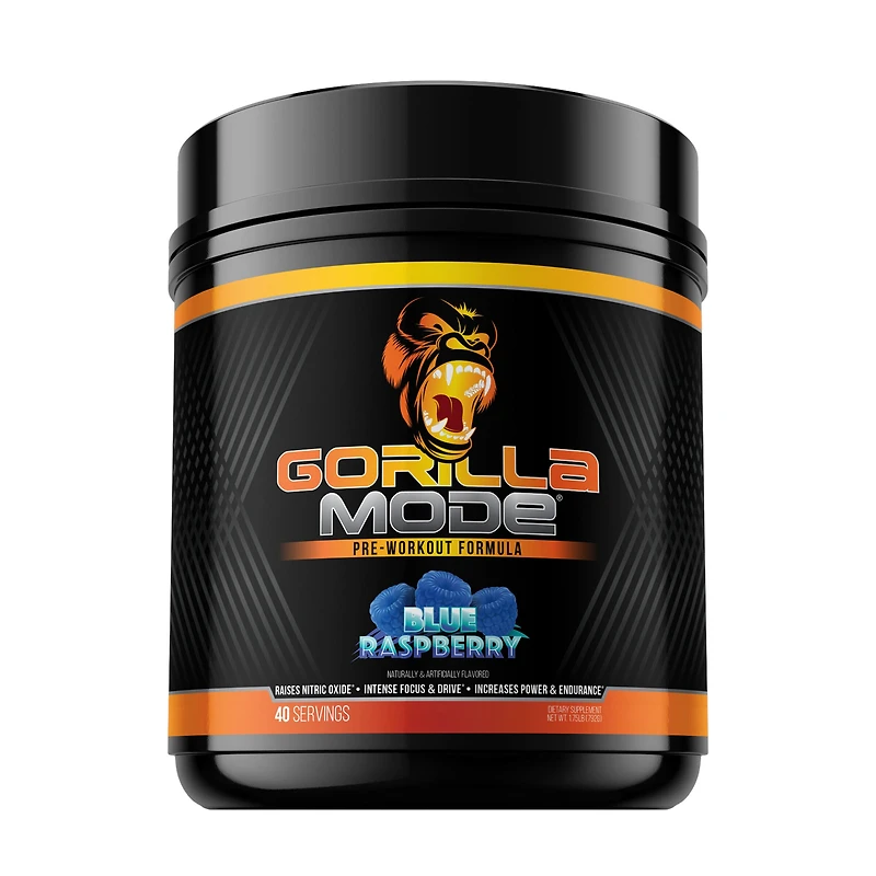 Gorilla Mind Mode Pre-Workout - Blue Raspberry (40 Servings)