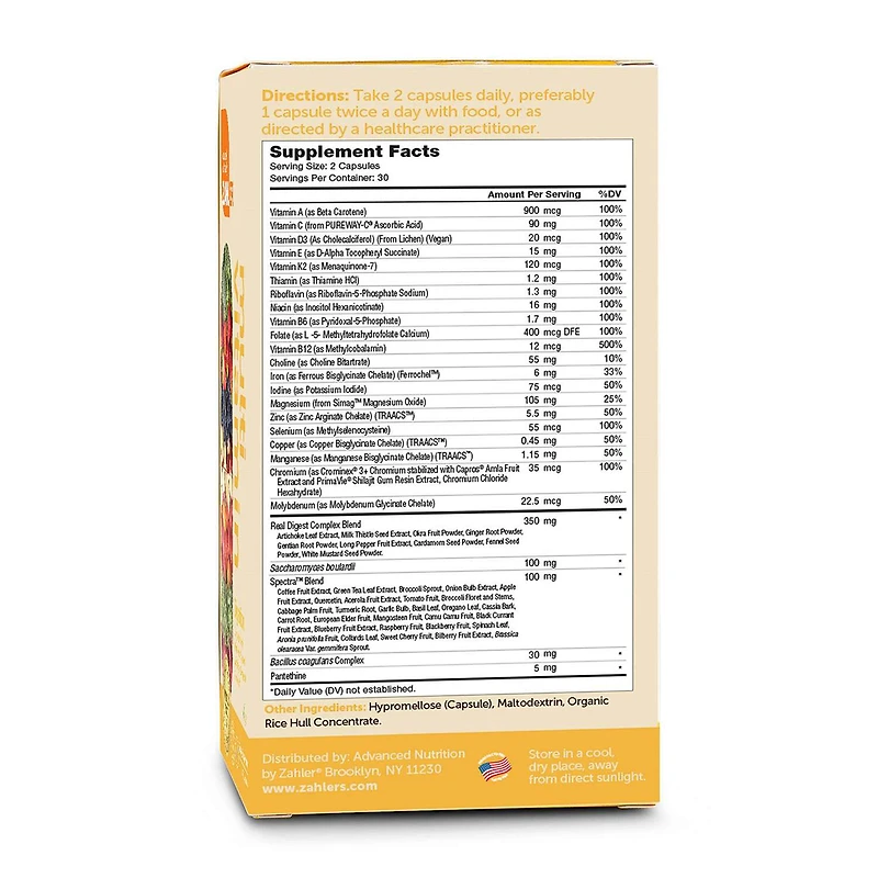 Multi Vitamin Digestion - 60 Capsules (30 Servings)