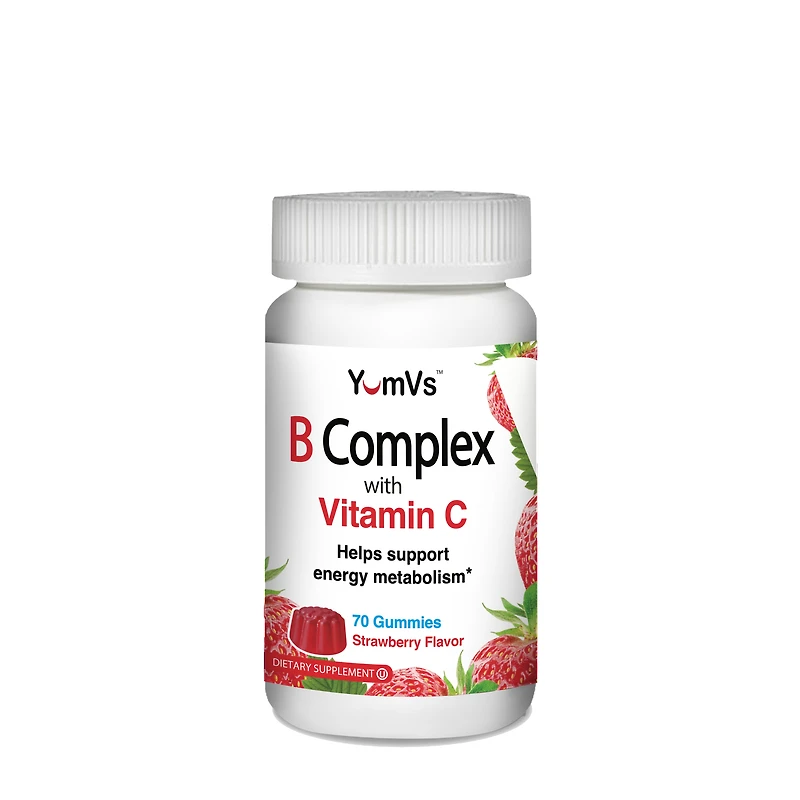 B Complex with Vitamin C Gummies - Strawberry - 70 Gummies (70 Servings)