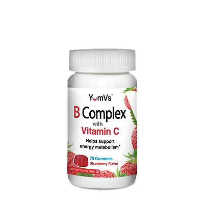 B Complex with Vitamin C Gummies - Strawberry - 70 Gummies (70 Servings)