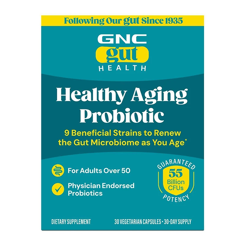 Gut Health Healthy Aging Probiotic - 55 Billion CFUs - 30 Capsules (30 Servings)