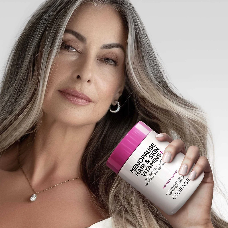 Menopause Hair & Skin Vitamins+ - 60 Vegetable Capsules (30 Servings)
