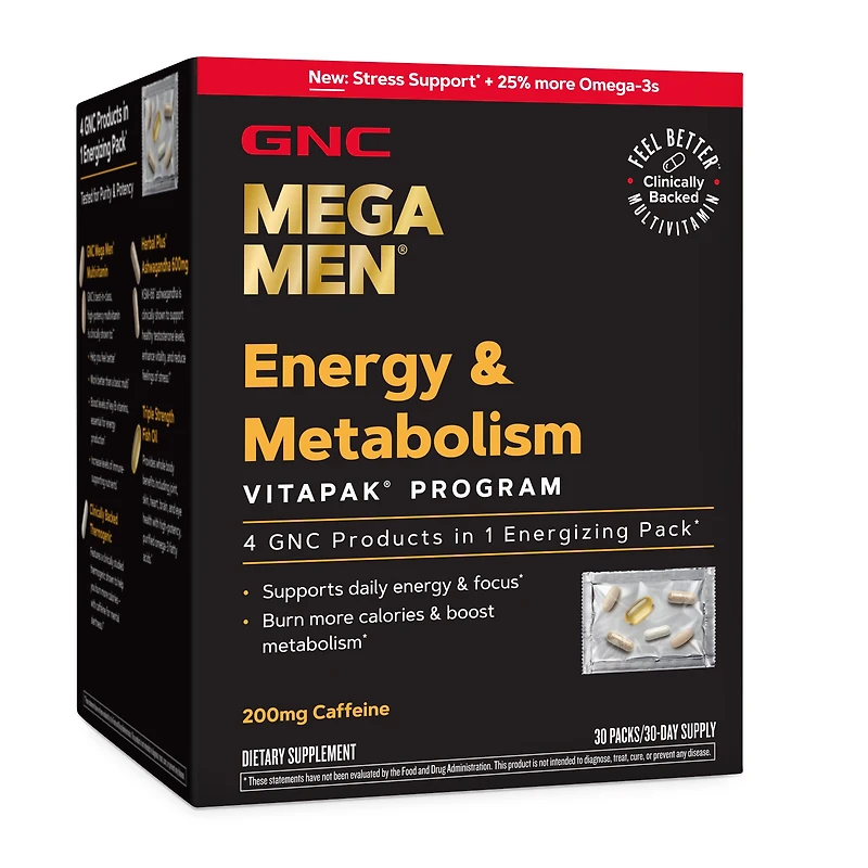 GNC Mega Men Energy & Metabolism Vitapak Program (1 Month Supply) Healthy - 30