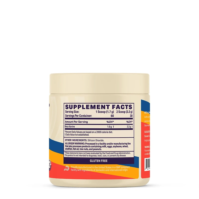 Beta-Alanine - Unflavored (60 Servings)