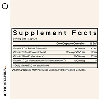 ADK Vitamin Supplement - 180 Capsules (180 Servings)
