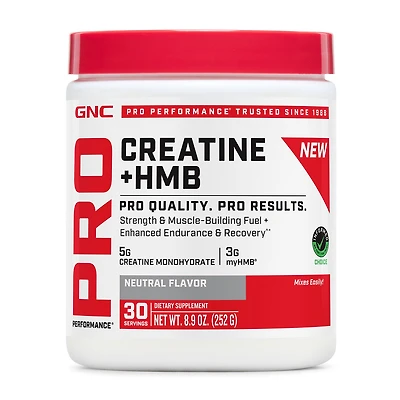 GNC Pro Performance Creatine Monohydrate + Hmb (50 Servings) Gluten-Free - 30 Count