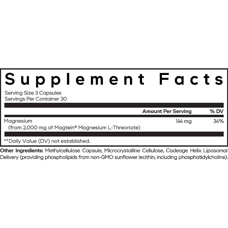 Liposomal Magnesium L-Threonate - 90 Capsules (30 Servings)